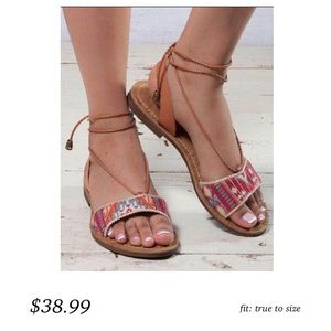 Boho Lace up Sandals